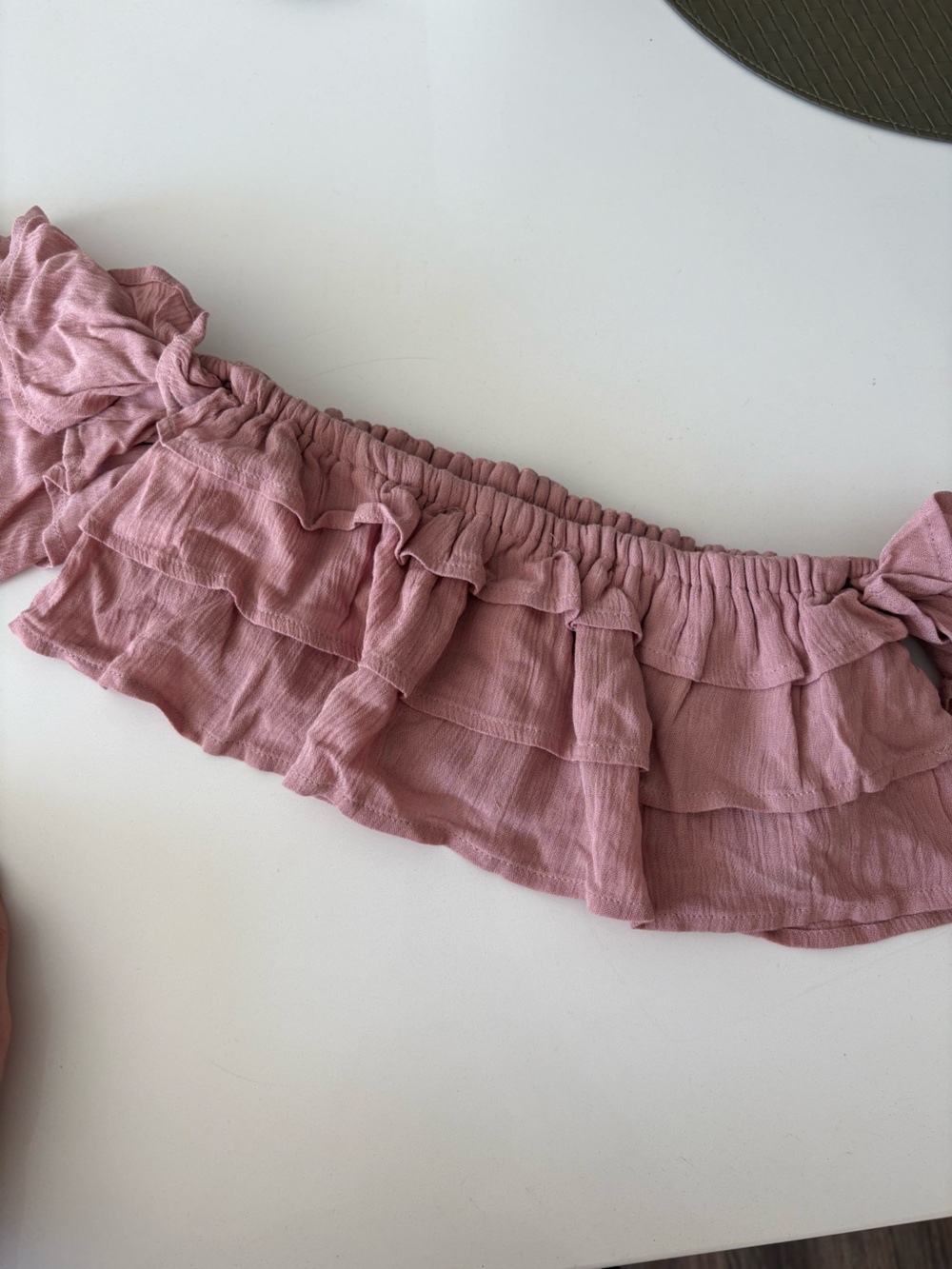 Blue Life Dusty Rose Smocked Ruffle Top